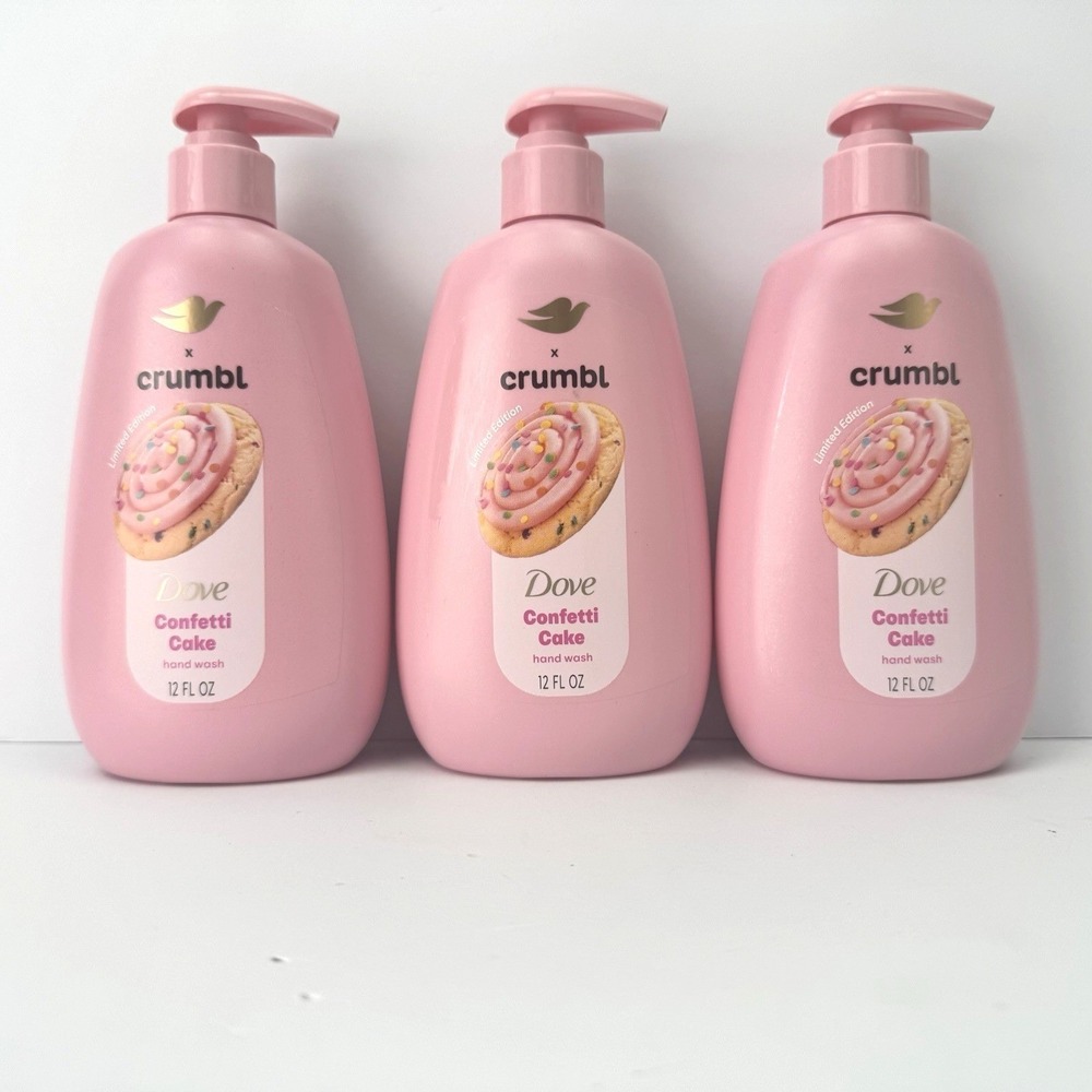 NEW Dove x CRUMBL CONFETTI CAKE Hand Soap Ltd Edition Lot of 3 Crumble Valentine